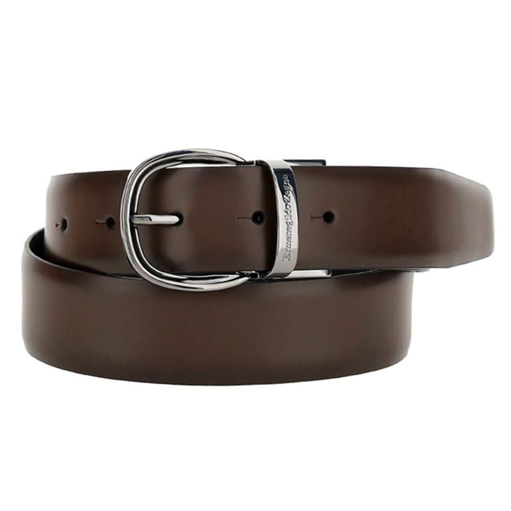Zegna reversible black and brown leather belt, size 32(80cm)